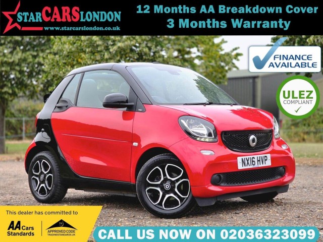 SMART FORTWO 1.0 Prime Cabriolet Twinamic Euro 6 (s/s) 2dr